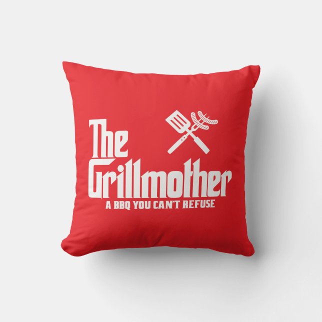 The Grillmother Throw Pillow (Front)