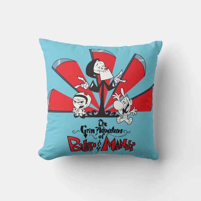 The Grim Adventures of Billy & Mandy Scythes Art Throw Pillow (Front)