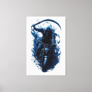 The Grim Reaper Biker on a Motorcycle Canvas Print