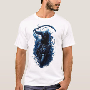 The Grim Reaper Biker on a Motorcycle T-Shirt