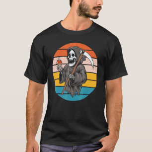 The Grim Reaper Skeleton Skull Death Scythe Grunge T-Shirt