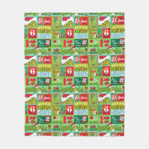 The Grinch   12 Days of Grinchmas Pattern Fleece Blanket