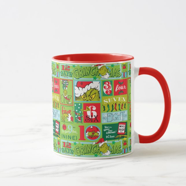 The Grinch | 12 Days of Grinchmas Pattern Mug (Right)