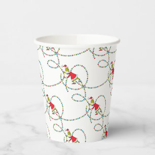 The Grinch   Christmas Lights Pattern Paper Cups