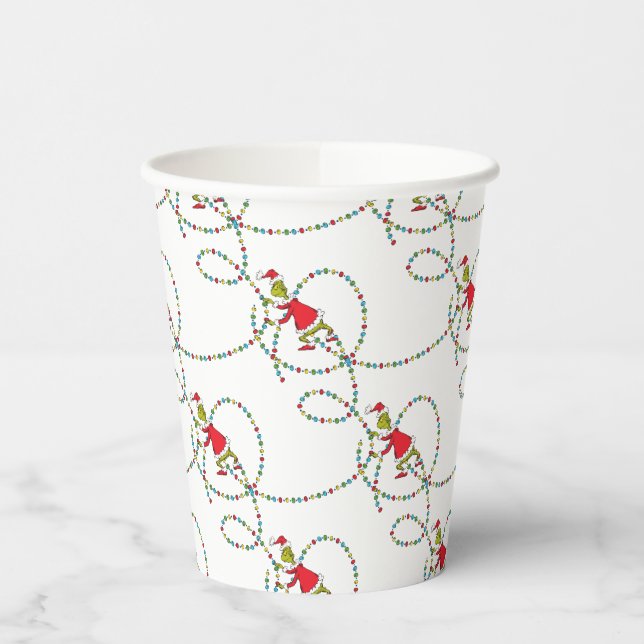 The Grinch | Christmas Lights Pattern Paper Cups (Left)