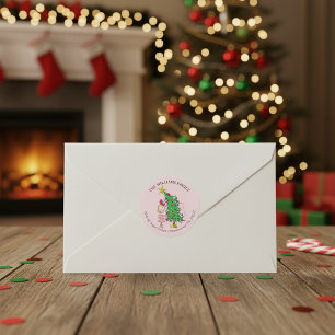 The Grinch   Cindy-Lou Who Christmas Address Classic Round Sticker