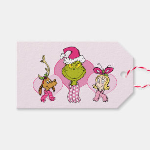 The Grinch Crew in Pink Valentine's Portrait Gift Tags