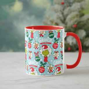 The Grinch   Happy Wholidays Pattern Mug