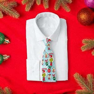 The Grinch   Happy Wholidays Pattern Tie