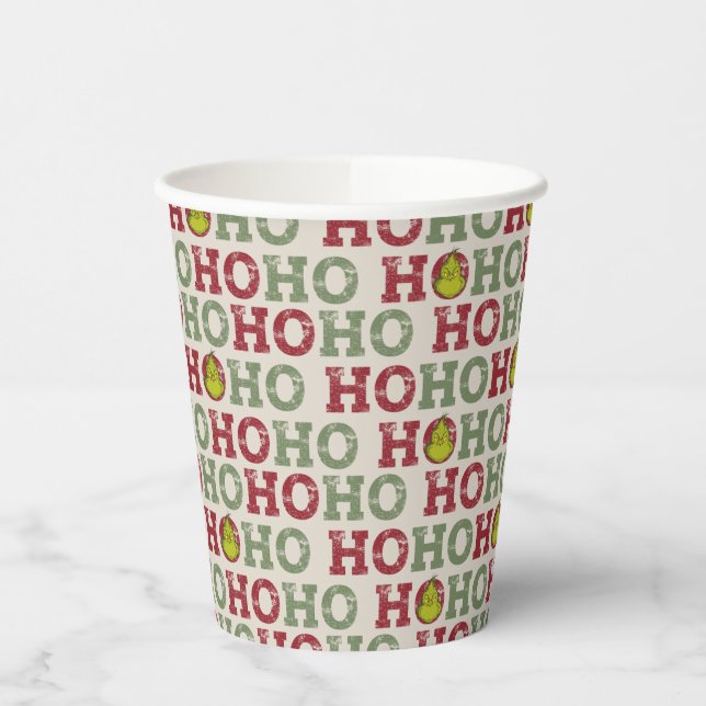 The Grinch | Ho Ho Ho Pattern Paper Cups (Left)