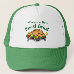 The Grinch   I'm Here for the Roast Beast Quote Trucker Hat