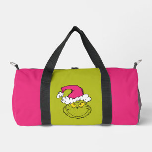 The Grinch in Pink Santa Hat Duffle Bag
