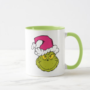 The Grinch in Pink Santa Hat Mug