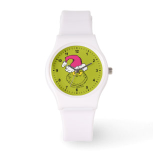 The Grinch in Pink Santa Hat Watch