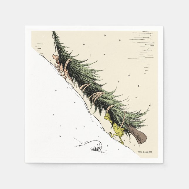 The Grinch & Max Return the Christmas Tree Napkin (Front)