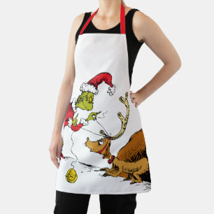The Grinch Prepares Max the Reindeer Apron