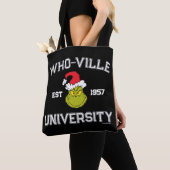 The Grinch | Who-ville University Est 1957 Tote Bag (Close Up)