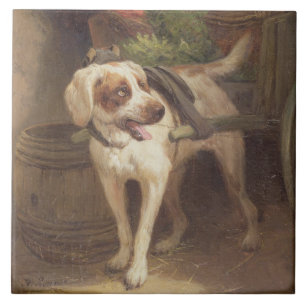 The Grocer's Dog (oil on panel) Tile