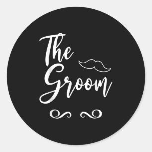 The Groom & Bride Wedding Matching Classic Round Sticker
