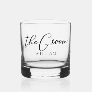 The Groom Customizable Bachelor Party Wedding Whiskey Glass