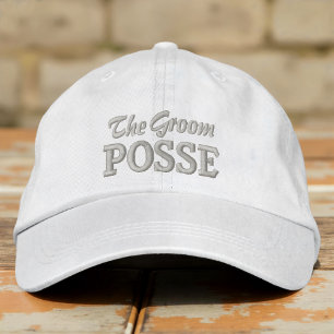 The Groom Posse Modern Simple Typography Wedding Embroidered Hat