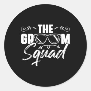 The Groom Squad Sungles Wedding Bachelor Party Gro Classic Round Sticker