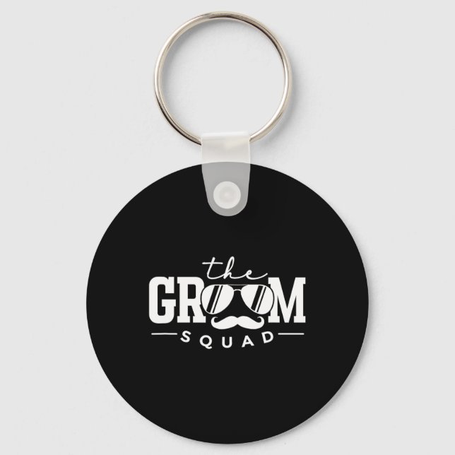 The Groom Squad Sungles Wedding Bachelor Party Gro Keychain (Front)