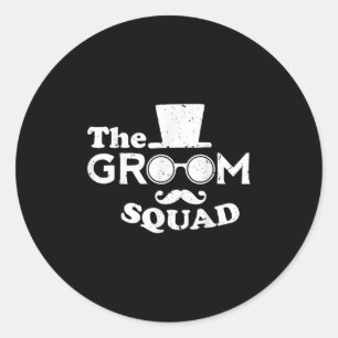 The Groom Squad Wedding Groomsmen Wedding And Bach Classic Round Sticker