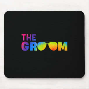 The Groom Tie Dye Cool Shades Funny Bachelor Party Mouse Pad