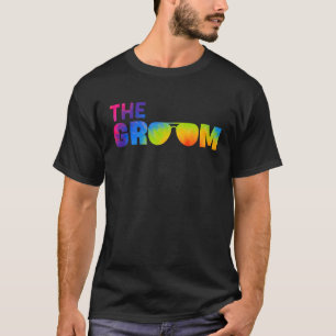 The Groom Tie Dye Cool Shades Funny Bachelor Party T-Shirt