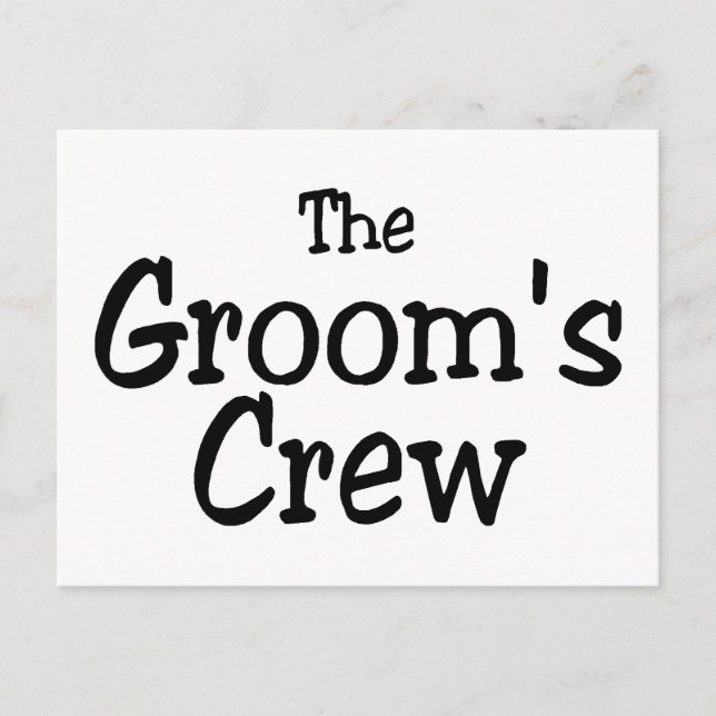 The Grooms Crew Wedding Postcard (Front)