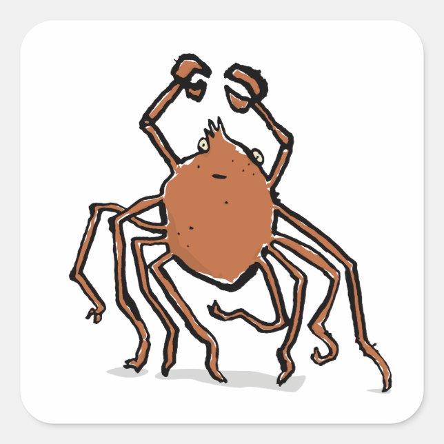 the groovy sea spider square sticker (Front)