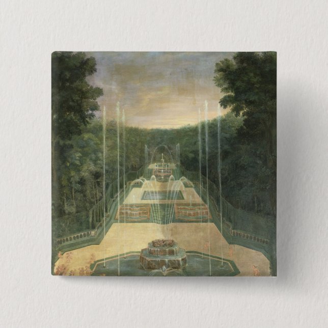 The Groves of Versailles 2 Inch Square Button (Front)