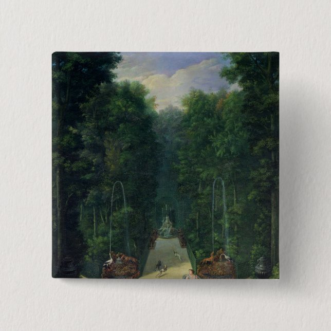 The Groves of Versailles 2 Inch Square Button (Front)