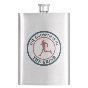 The Growth Is In The Grind Running Hip Flask