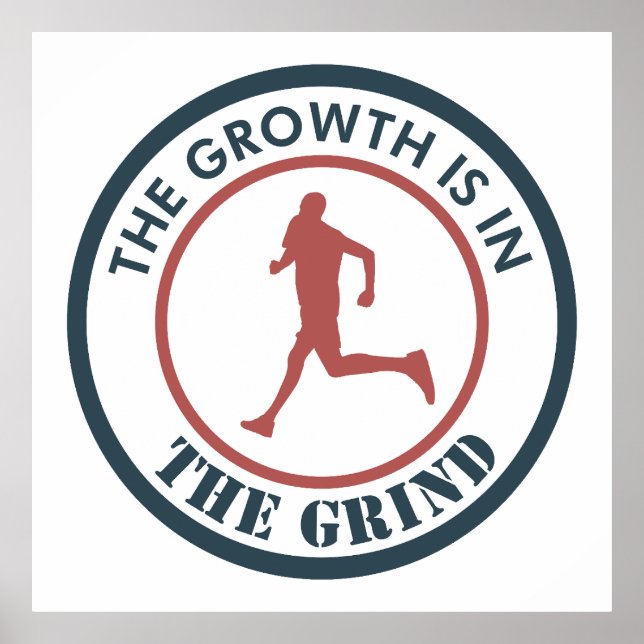 The Growth Is In The Grind Running Poster (Front)