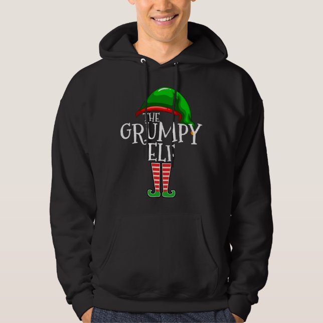 The Grumpy Elf Family Matching Christmas Gift Funn Hoodie (Front)