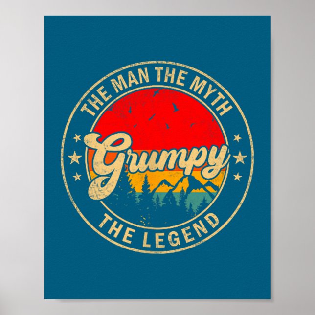 The Grumpy Myth Legend Vintage Retro Poster (Front)