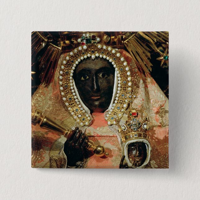 The Guadalupe Madonna 2 Inch Square Button (Front)