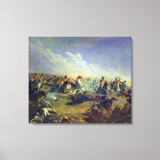 The Guard hussars attacking near Warsaw Canvas Print (Front)