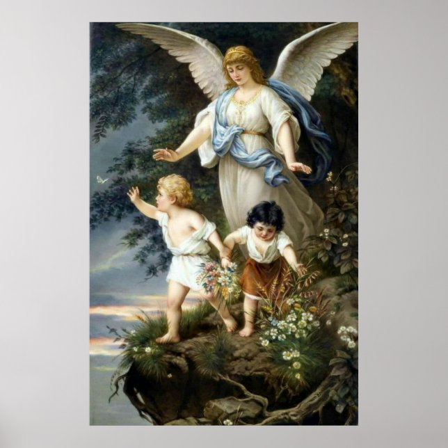 The Guardian Angel - Bernhard Plockhorst Poster (Front)