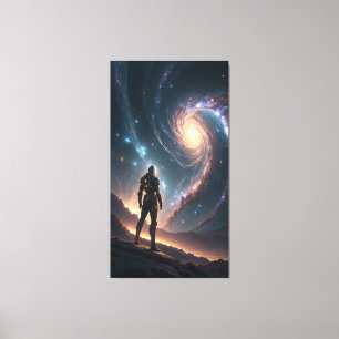 The guardian of the universe standing on the edge canvas print