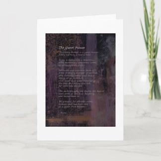 The Guest House by Rumi, Poetry Abstract Wall Art Card