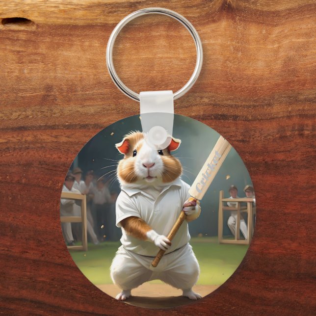 The Guinea Pig Cricketer: Dressed in Whites,  Keychain (Front)