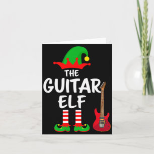 The Guitar Elf Matching Family Christmas  Card