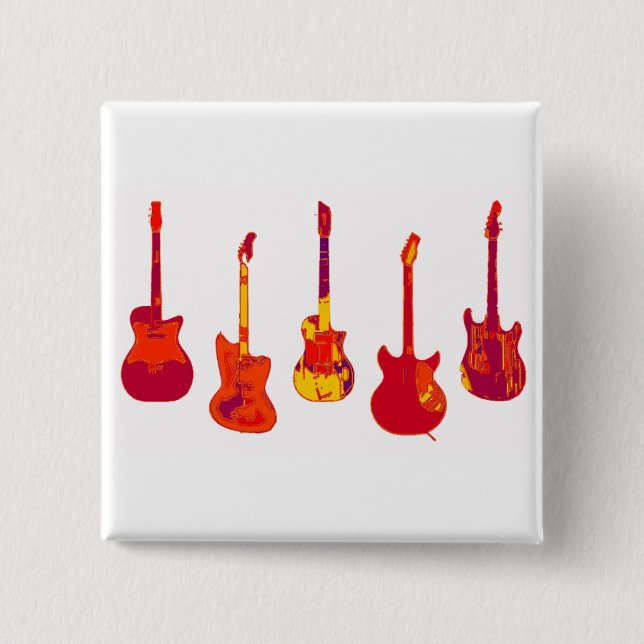 THE GUITAR LEGENDS 2 INCH SQUARE BUTTON (Front)