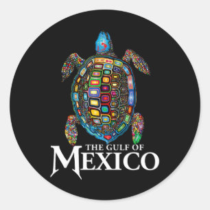 The Gulf Of Mexico Edm Music Rave Dance Sea Turtle Classic Round Sticker