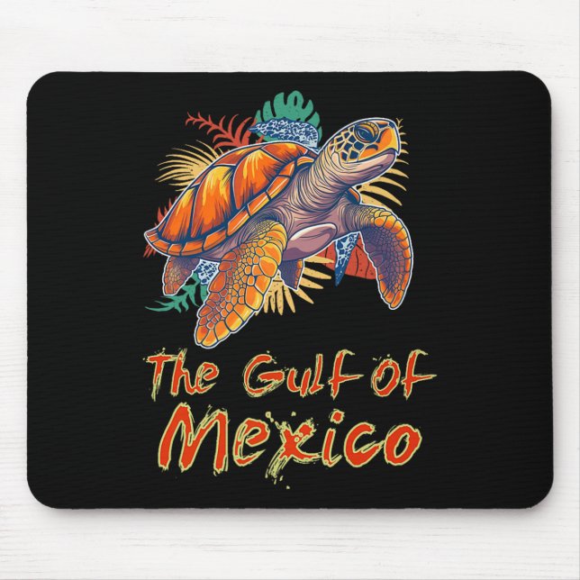 The Gulf Of Mexico Edm Music Rave Dance Sea Turtle Mouse Pad (Front)
