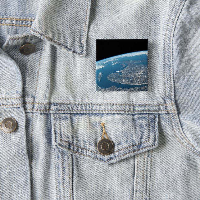 The Gulf Of St. Lawrence And Canada. 2 Inch Square Button (In Situ)