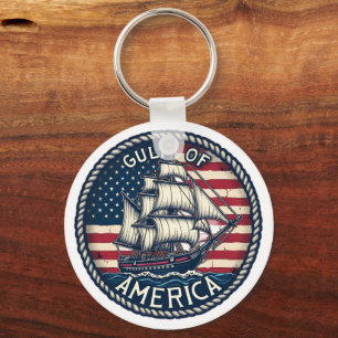 The Gulf Of Usa America Patriotic Keychain